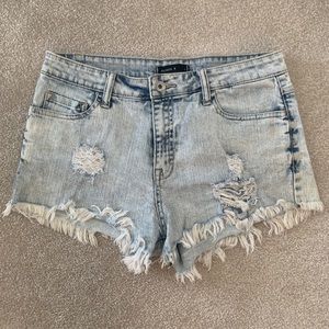 High waisted jean shorts